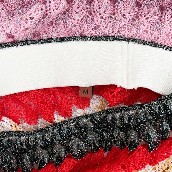 MISSONI Metallic Crochet Knit High-rise Maxi Skirt In Multicolored Slit Coverup - Picture 14 of 15